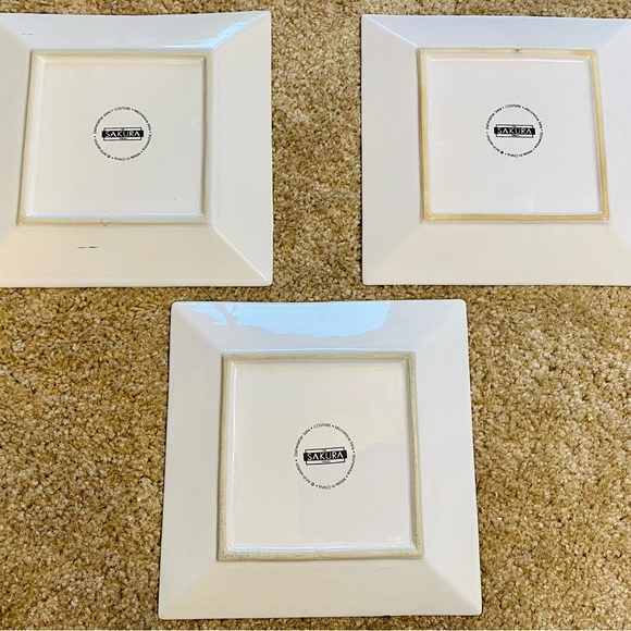 Sakura Stoneware Square Salad Dessert Plates - Couture Handbags/Shoes (Set of 3) - Picture 2 of 8